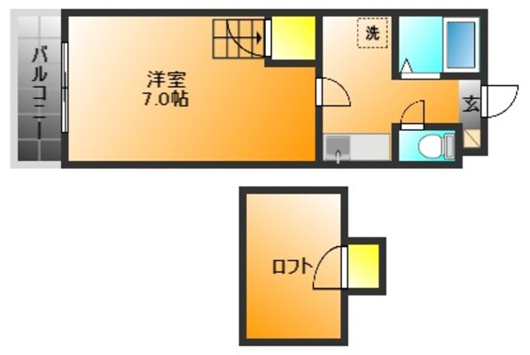 久留米大学前駅 徒歩18分 2階の物件間取画像